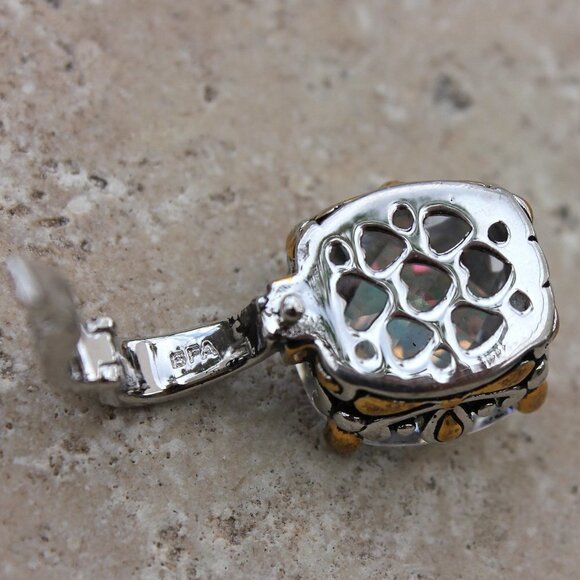 Multi Faceted Throne Room Fire Aurora Borealis Rainbow Ice Glam AB CZ Pendant - Picture 6 of 6